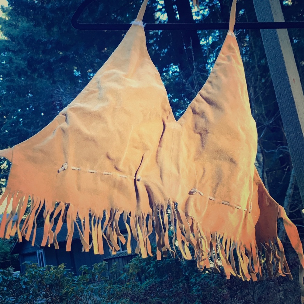 Fringe Vintage Suede Crop Halter
